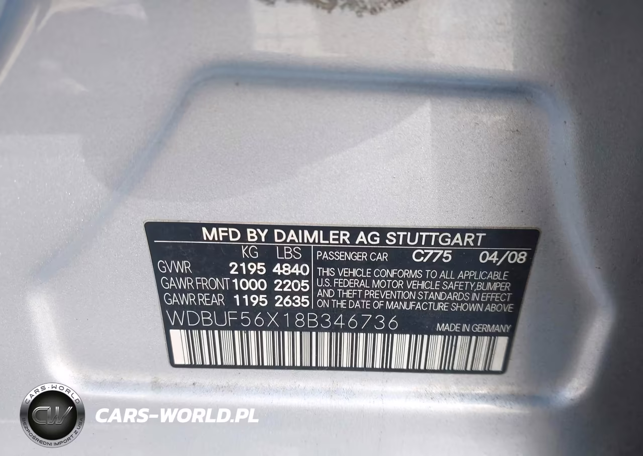 2008 Mercedes-Benz E 350 VIN:WDBUF56X18B346736 - 9