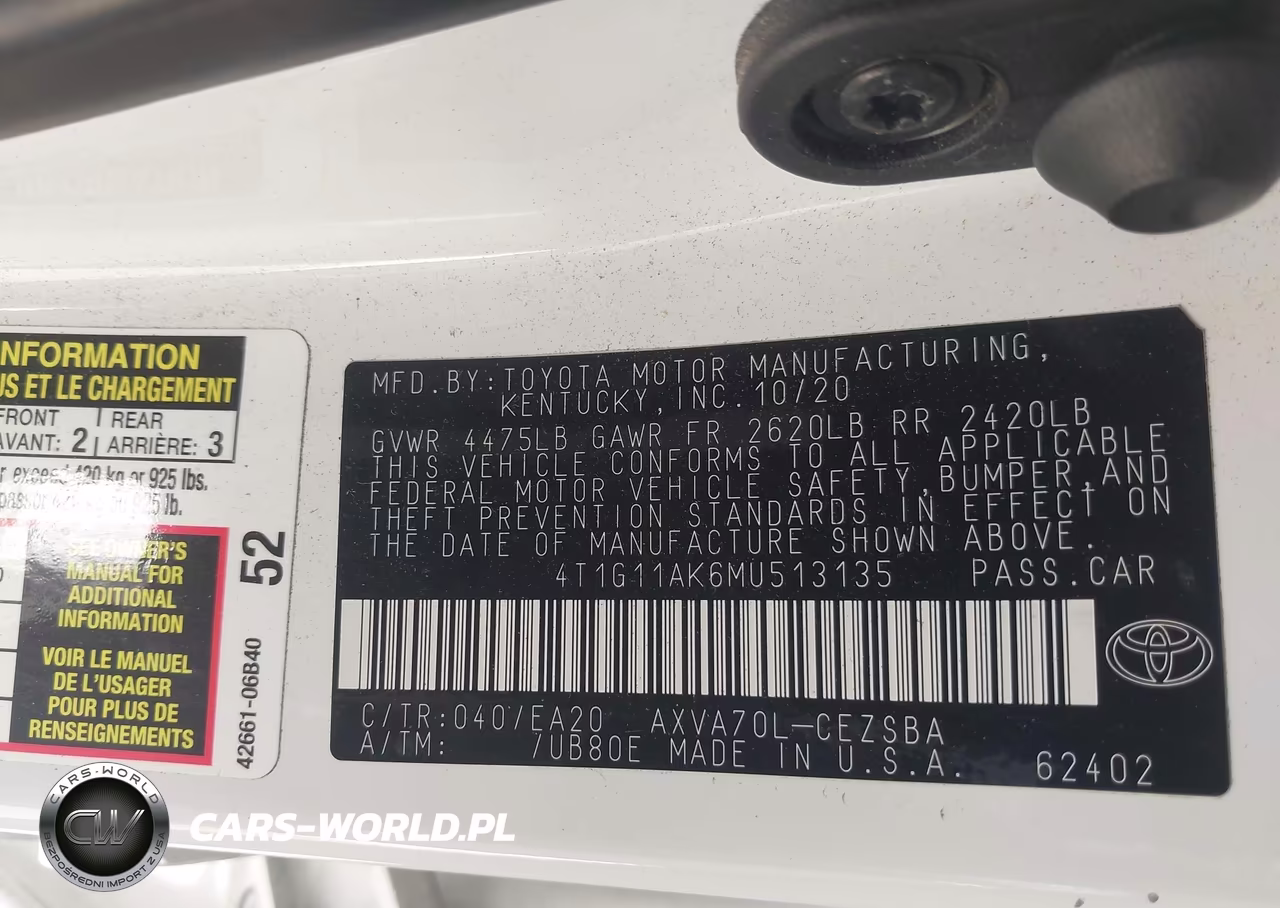 2021 Toyota Camry Se VIN:4T1G11AK6MU513135 - 9