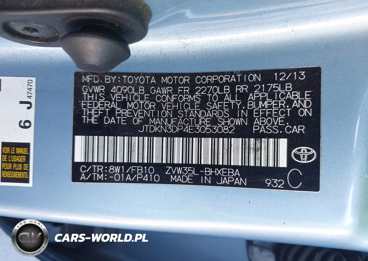 2014 Toyota Prius Plug-In VIN:JTDKN3DP4E3053082 - 9