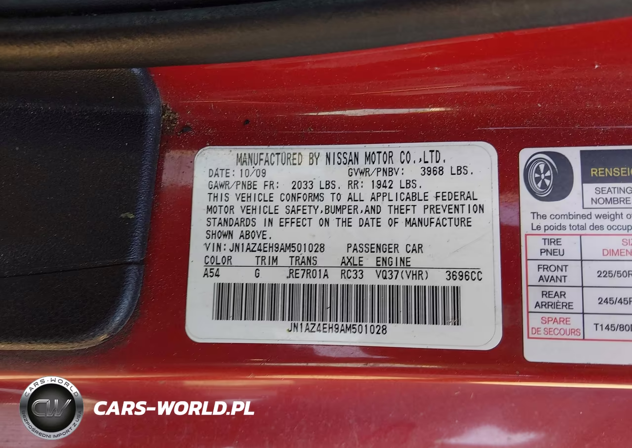 2010 Nissan 370Z VIN:JN1AZ4EH9AM501028 - 9