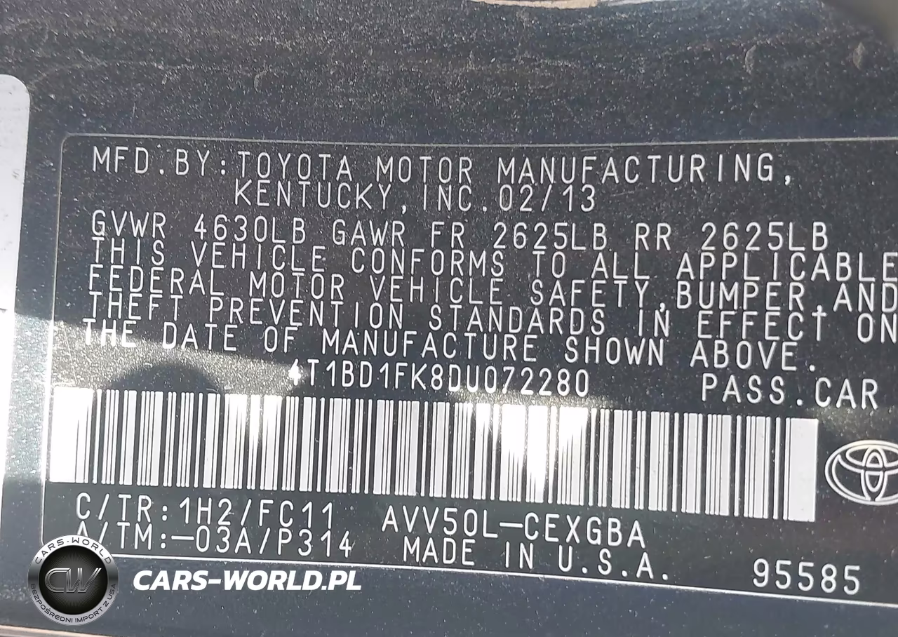 2013 Toyota Camry Hybrid Xle VIN:4T1BD1FK8DU072280 - 9