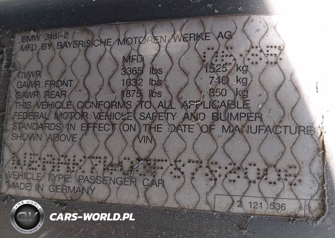 1985 BMW 318 I VIN:WBAAK7403F8788006 - 9