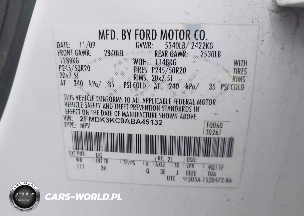 2010 Ford Edge Limited VIN:2FMDK3KC9ABA45132 - 9