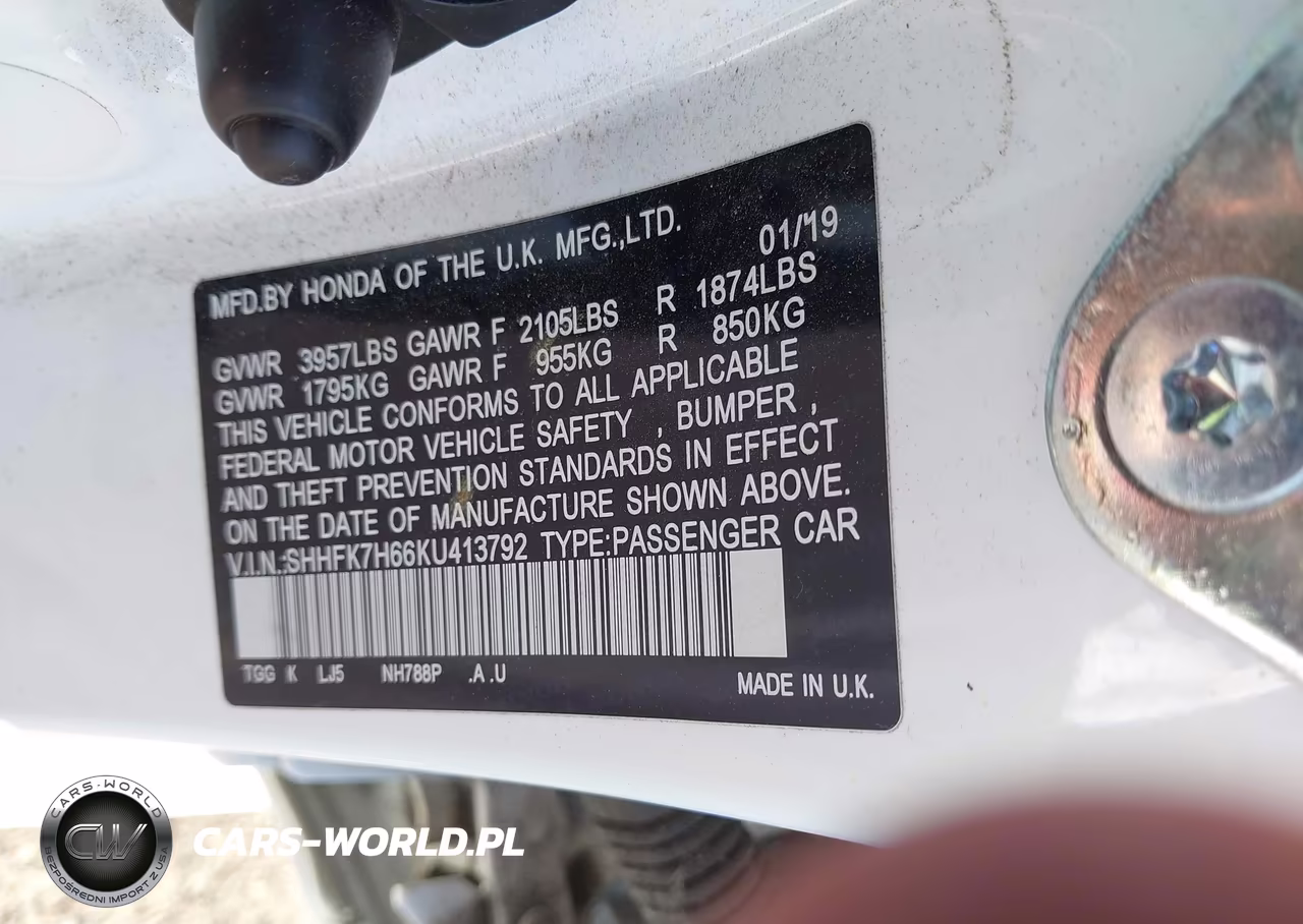 2019 Honda Civic Ex VIN:SHHFK7H66KU413792 - 9