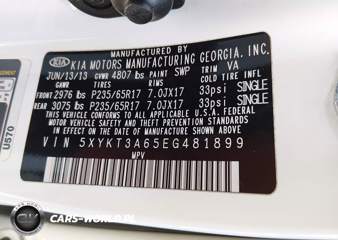 2014 Kia Sorento Lx VIN:5XYKT3A65EG481899 - 9