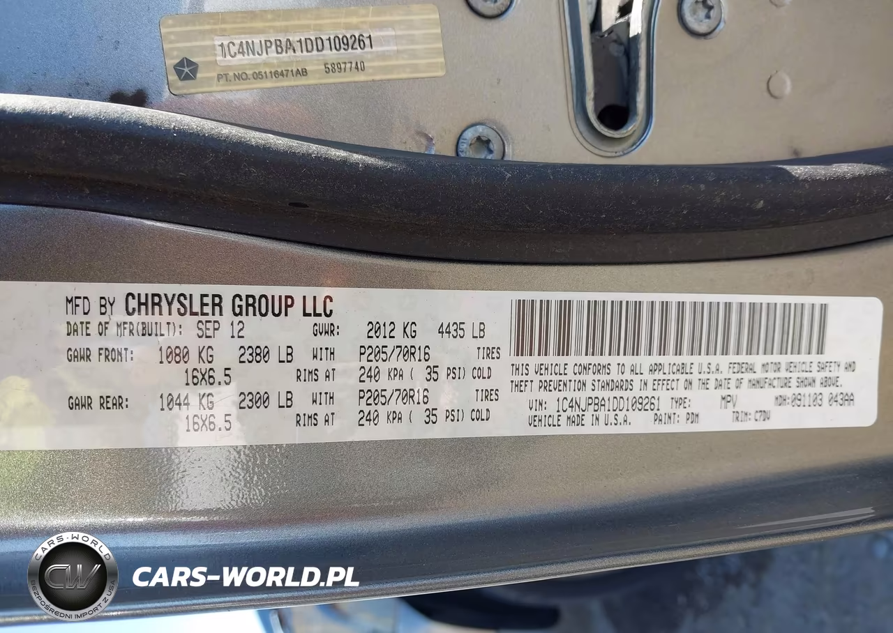 2013 Jeep Patriot Sport VIN:1C4NJPBA1DD109261 - 9