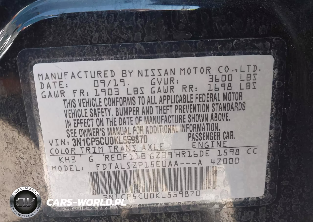 2019 Nissan Kicks Sv VIN:3N1CP5CU0KL559870 - 9