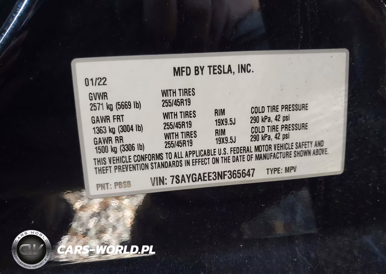 2022 Tesla Model Y Long Range Dual Motor All-Wheel Drive VIN:7SAYGAEE3NF365647 - 9