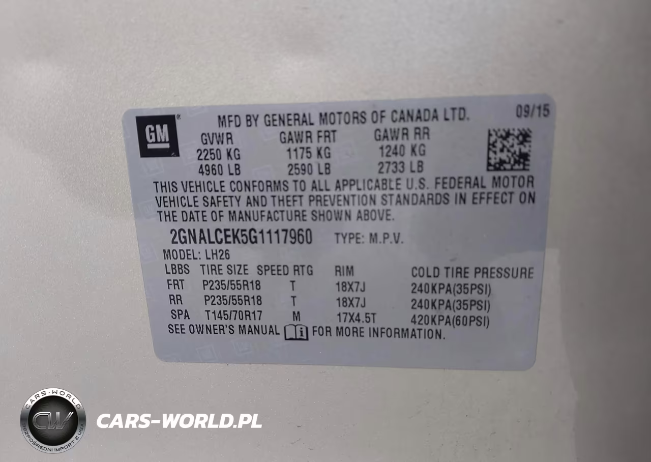 2016 Chevrolet Equinox Lt VIN:2GNALCEK5G1117960 - 9