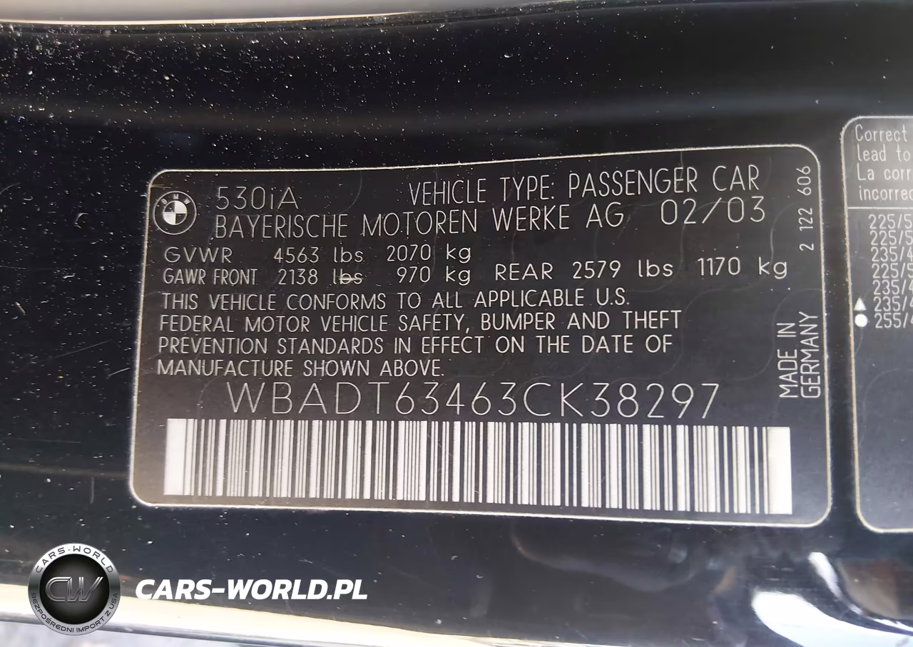 2003 BMW 530Ia VIN:WBADT63463CK38297 - 9