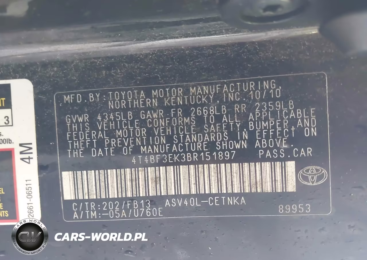 2011 Toyota Camry VIN:4T4BF3EK3BR151897 - 9