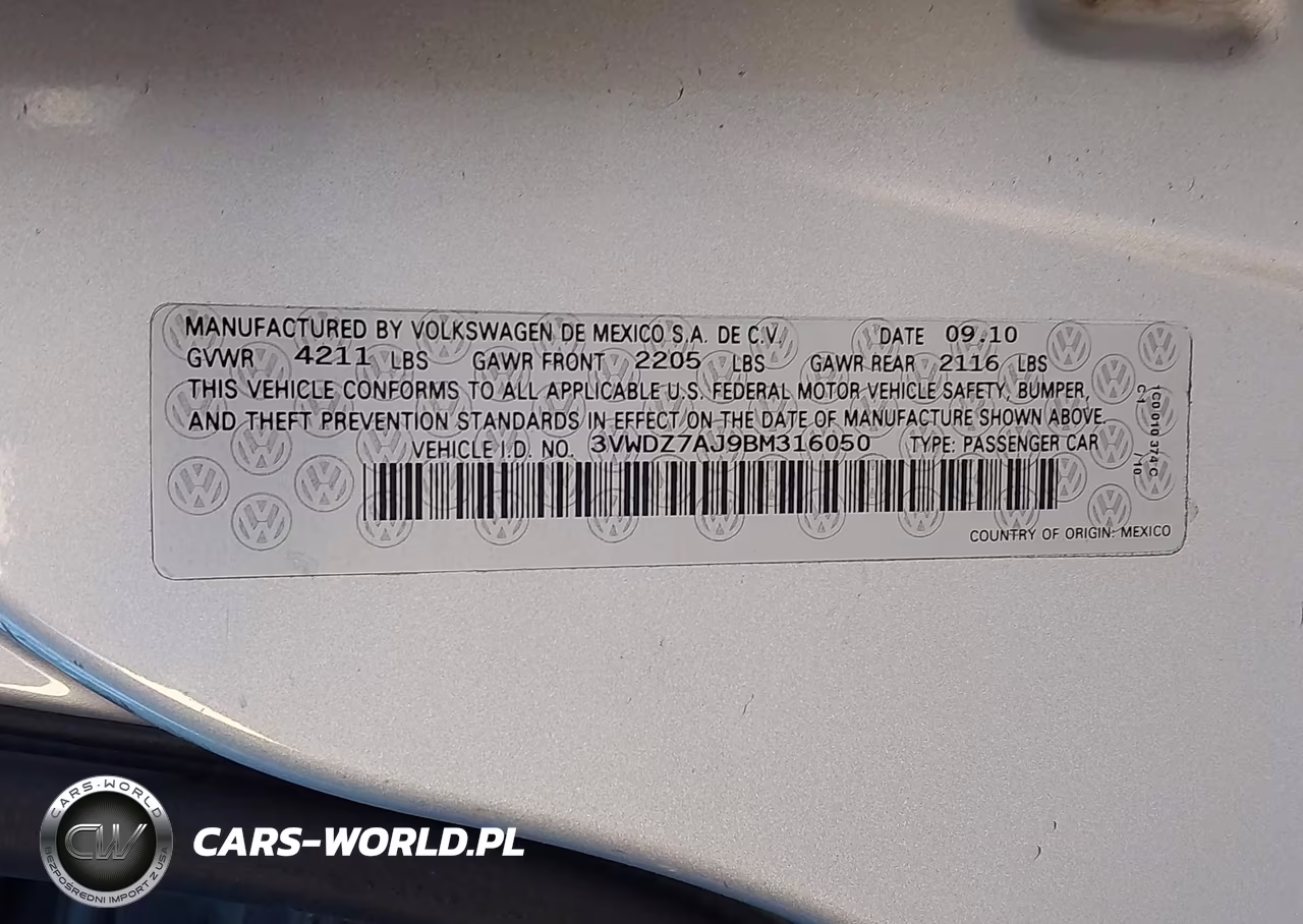 2011 Volkswagen Jetta 2.5L Se VIN:3VWDZ7AJ9BM316050 - 9
