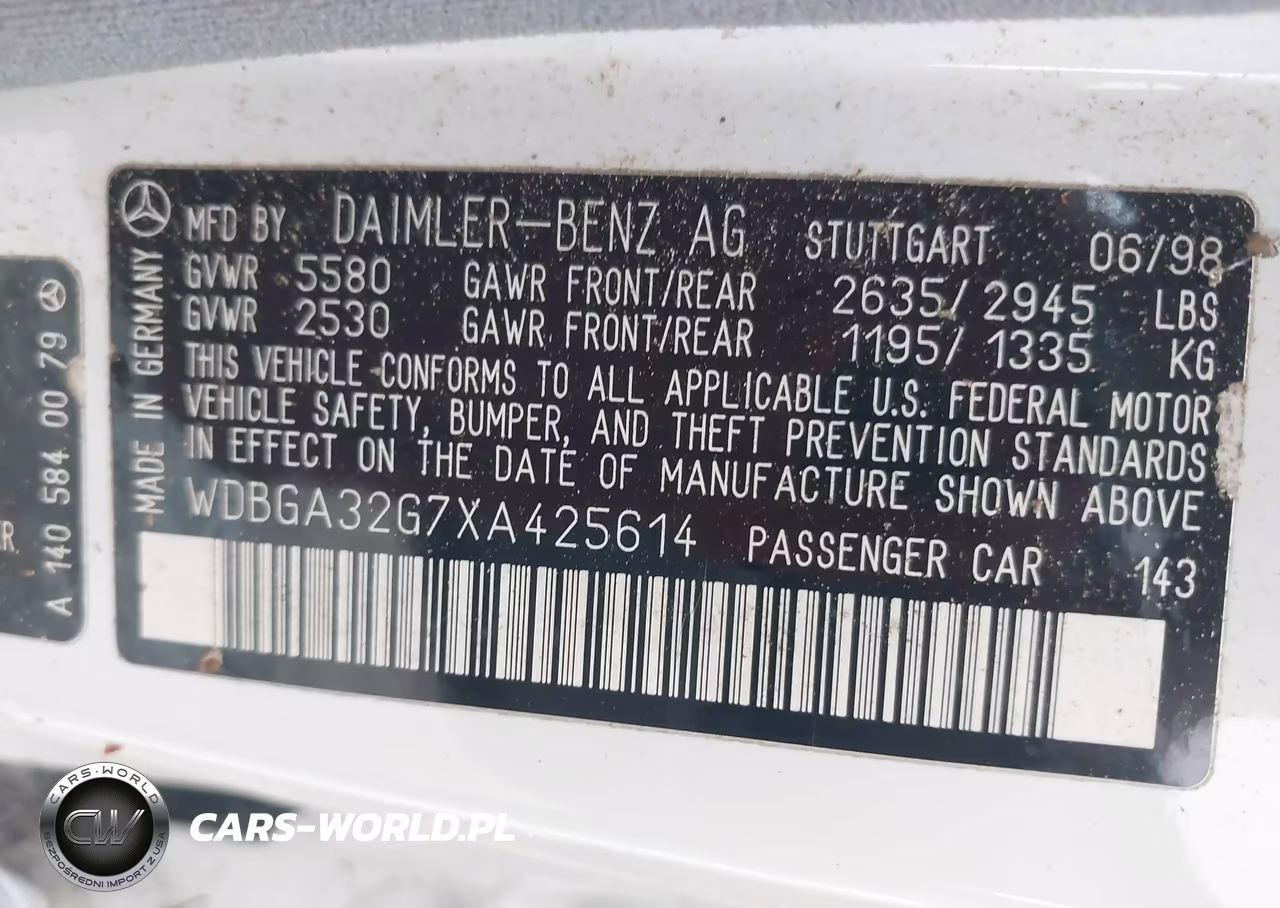 1999 Mercedes-Benz S 320W VIN:WDBGA32G7XA425614 - 9