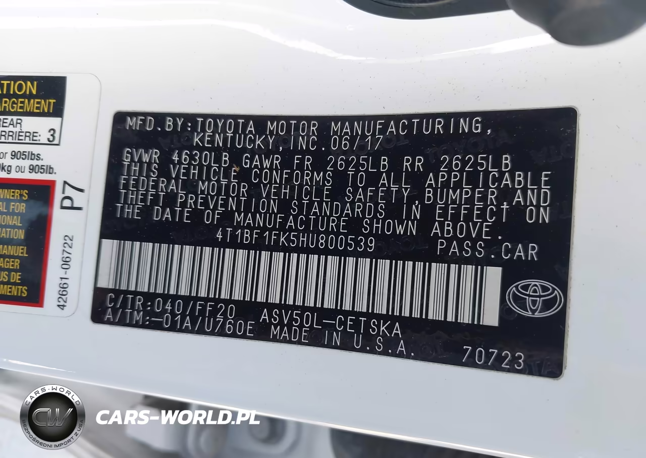 2017 Toyota Camry Se VIN:4T1BF1FK5HU800539 - 9