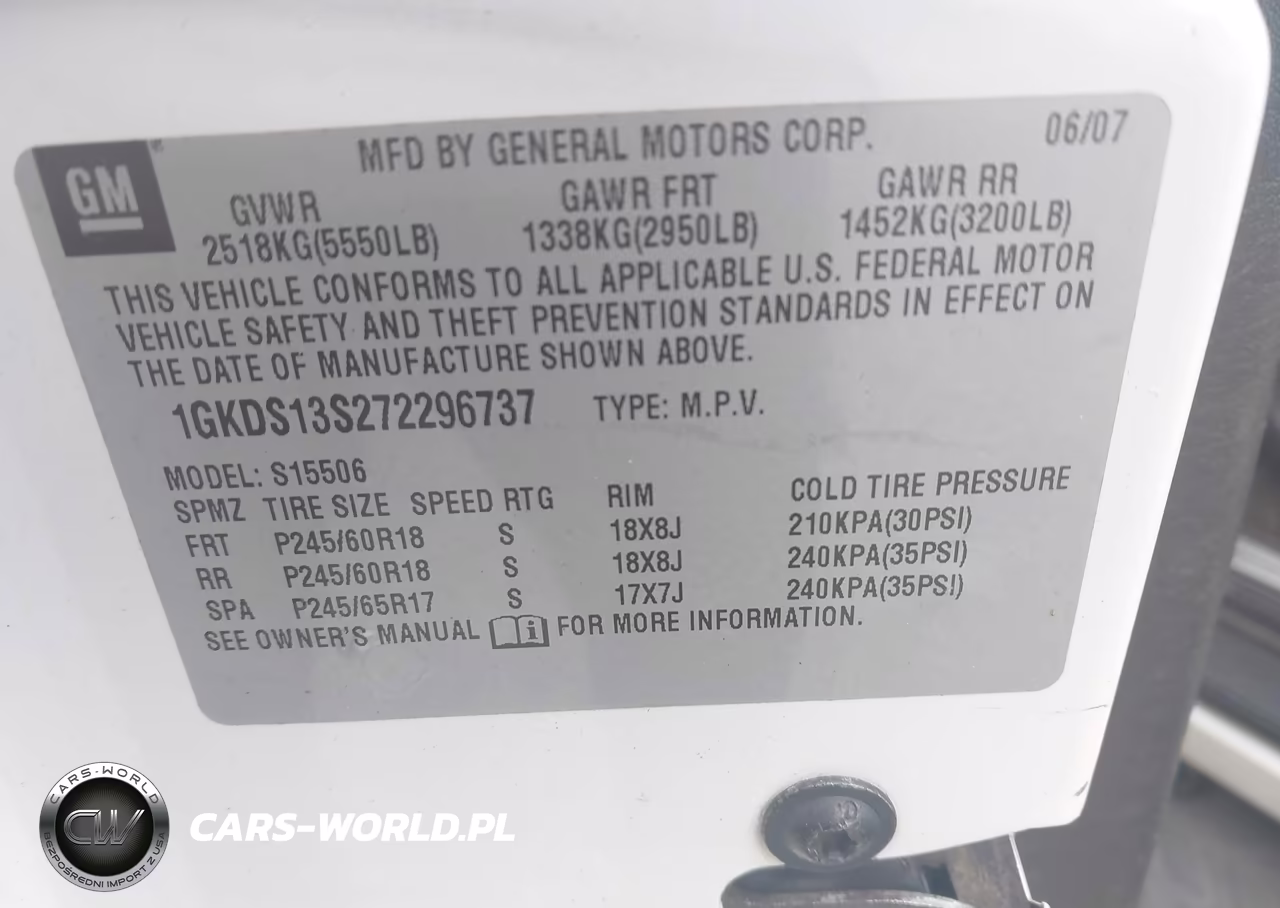 2007 GMC Envoy Slt VIN:1GKDS13S272296737 - 9