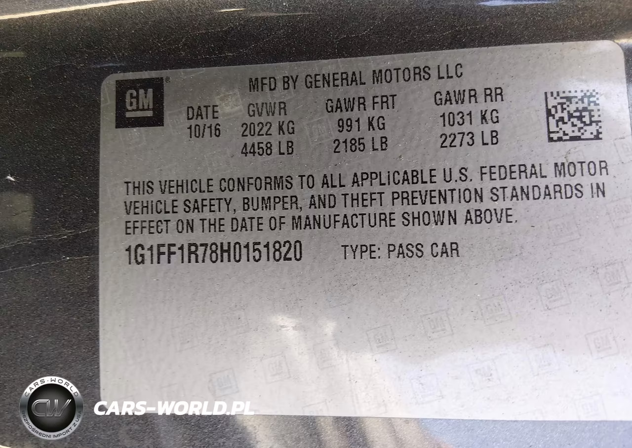 2017 Chevrolet Camaro 1Ss VIN:1G1FF1R78H0151820 - 9