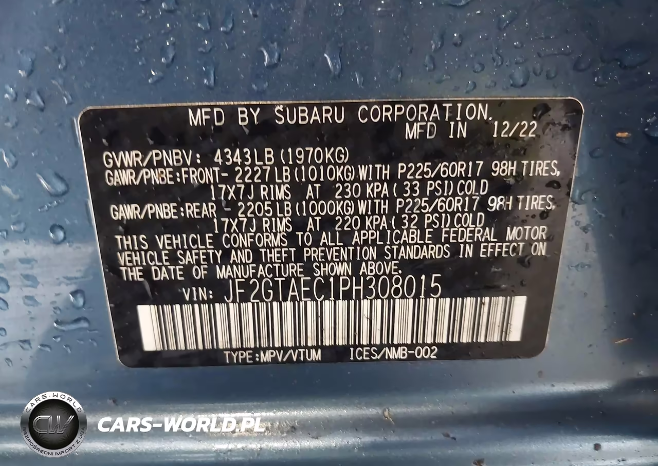 2023 Subaru Crosstrek Premium VIN:JF2GTAEC1PH308015 - 9