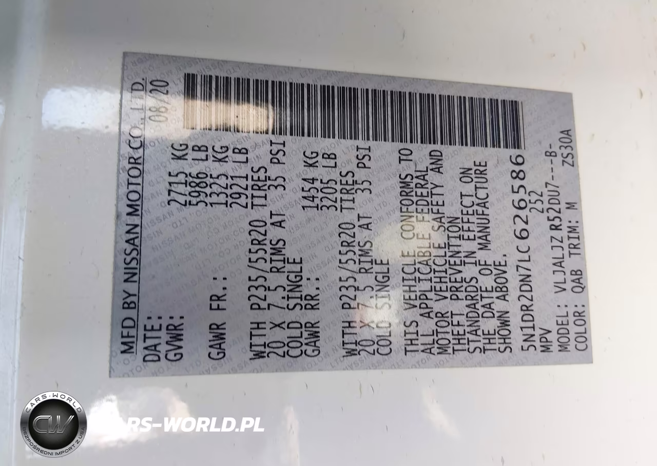 2020 Nissan Pathfinder Platinum 2Wd VIN:5N1DR2DN7LC626586 - 9