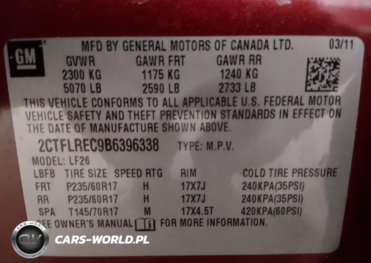 2011 GMC Terrain Sle-1 VIN:2CTFLREC9B6396338 - 9
