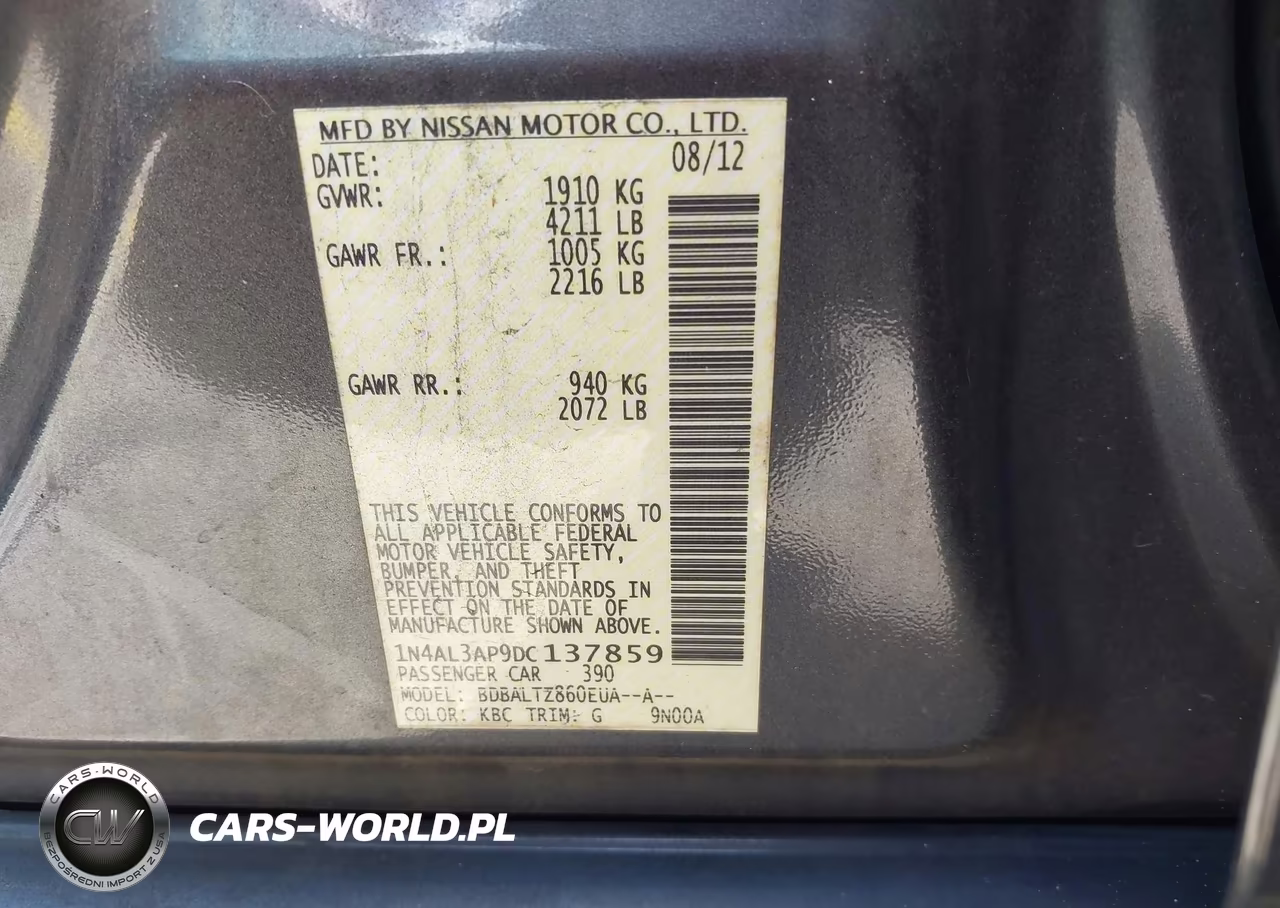 2013 Nissan Altima 2.5 Sv VIN:1N4AL3AP9DC137859 - 9