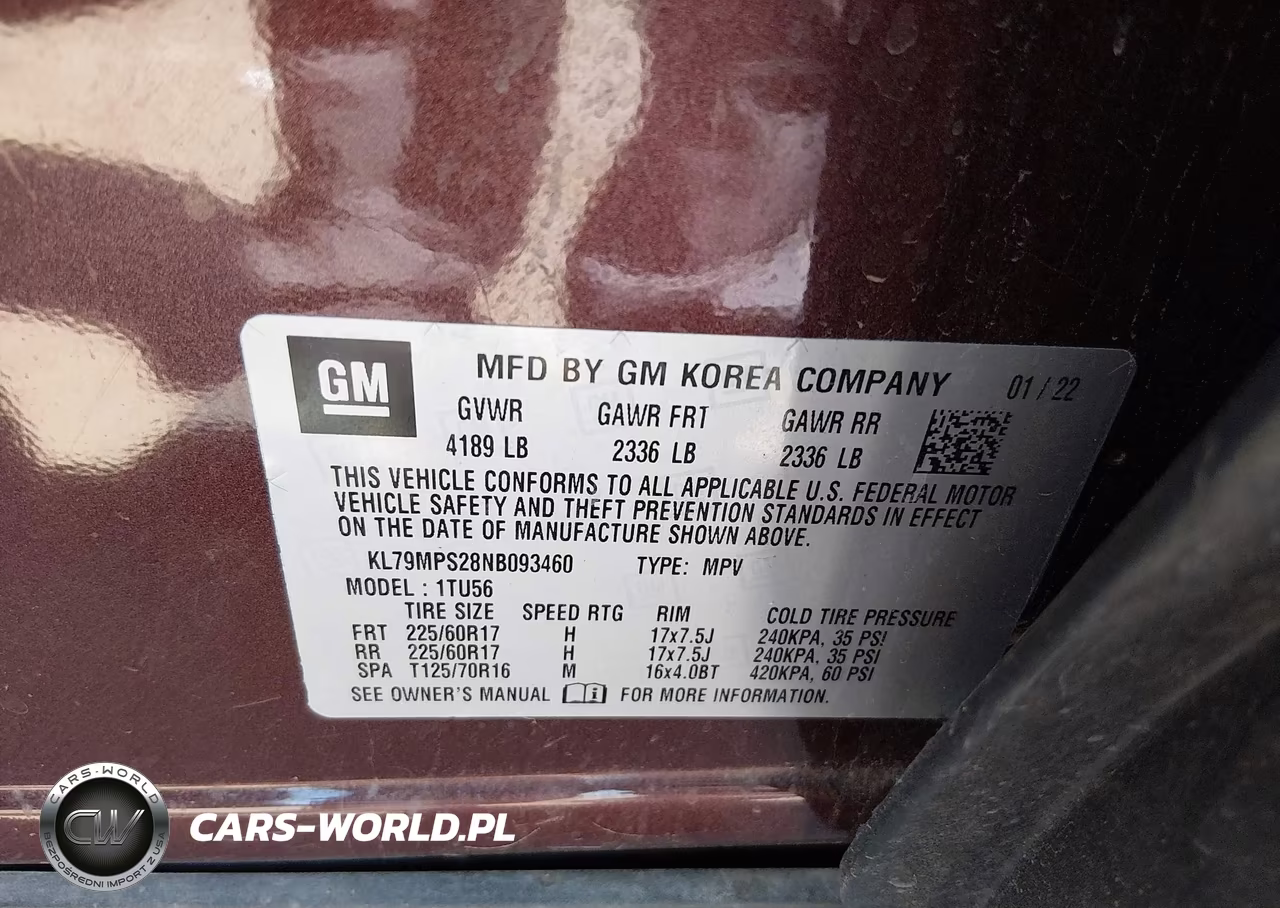 2022 Chevrolet Trailblazer Fwd Lt VIN:KL79MPS28NB093460 - 9