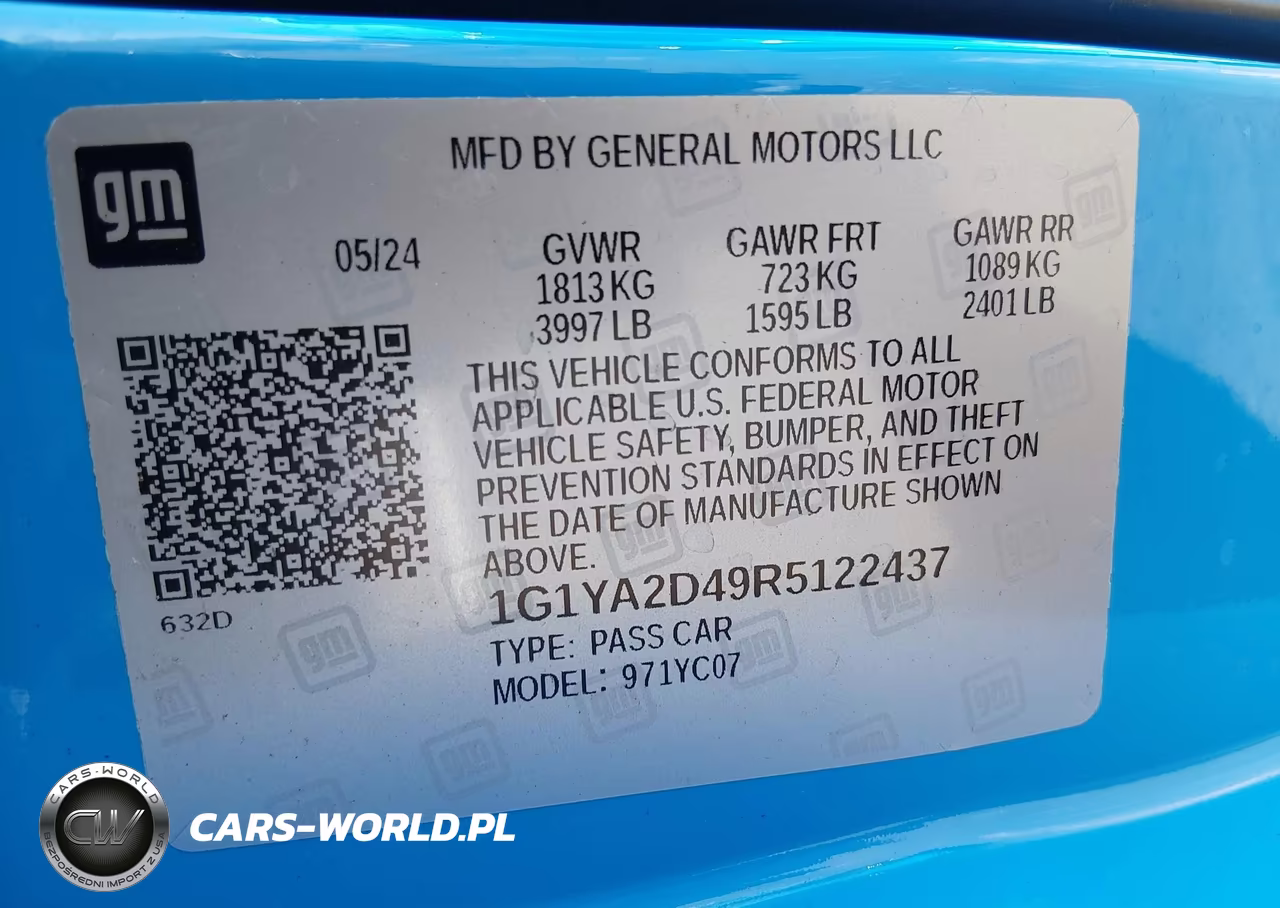 2024 Chevrolet Corvette Stingray Rwd 1Lt VIN:1G1YA2D49R5122437 - 9