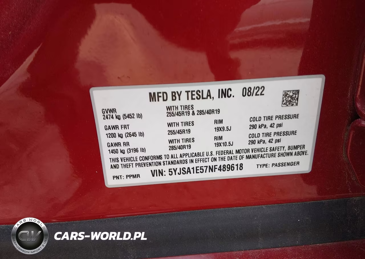 2022 Tesla Model S Dual Motor All-Wheel Drive VIN:5YJSA1E57NF489618 - 9