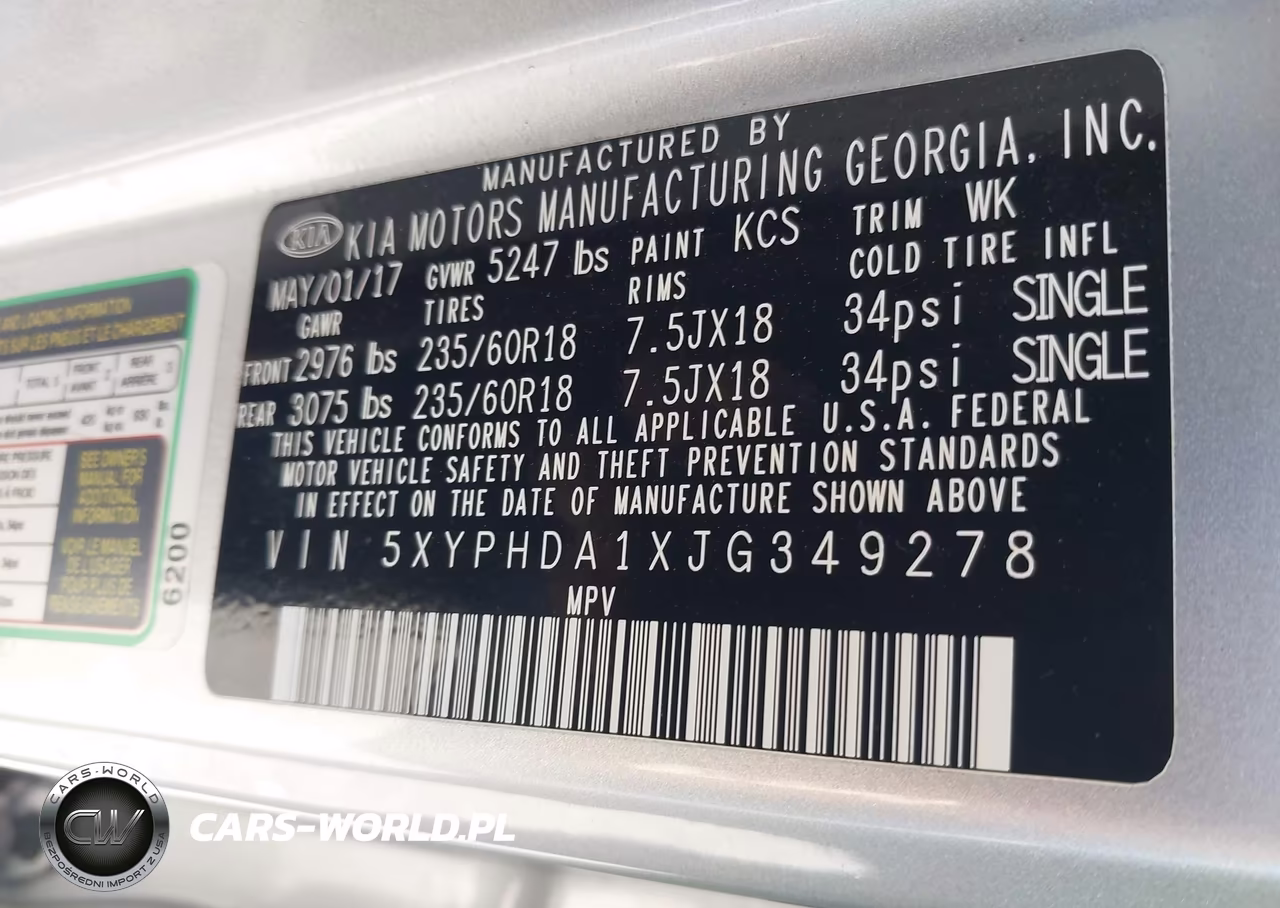 2018 Kia Sorento 2.0T Ex VIN:5XYPHDA1XJG349278 - 9
