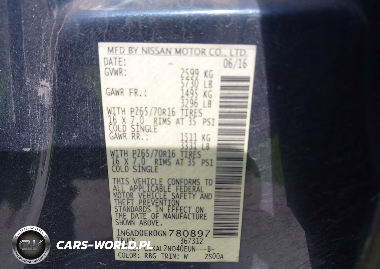 2016 Nissan Frontier Sv VIN:1N6AD0ER0GN780897 - 9