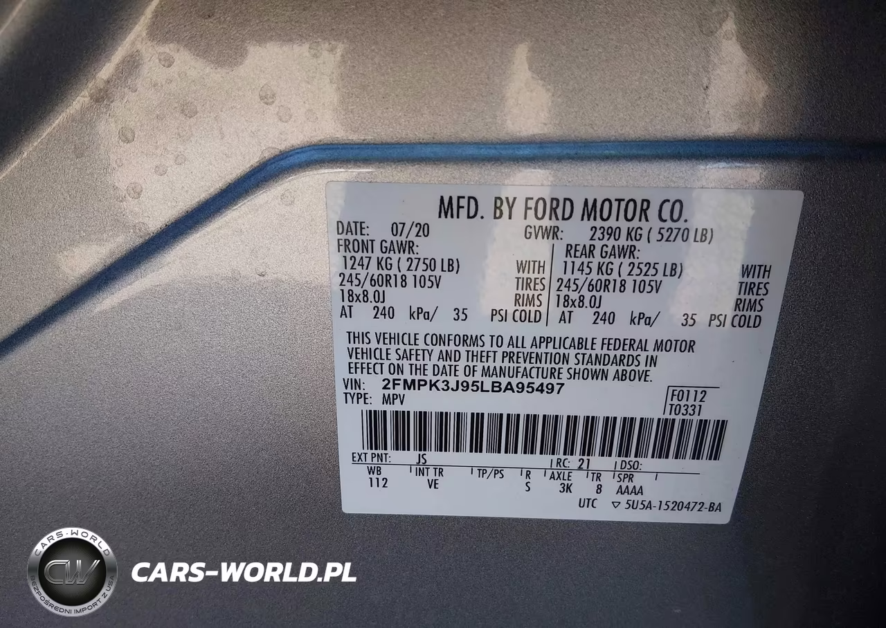 2020 Ford Edge Sel VIN:2FMPK3J95LBA95497 - 9