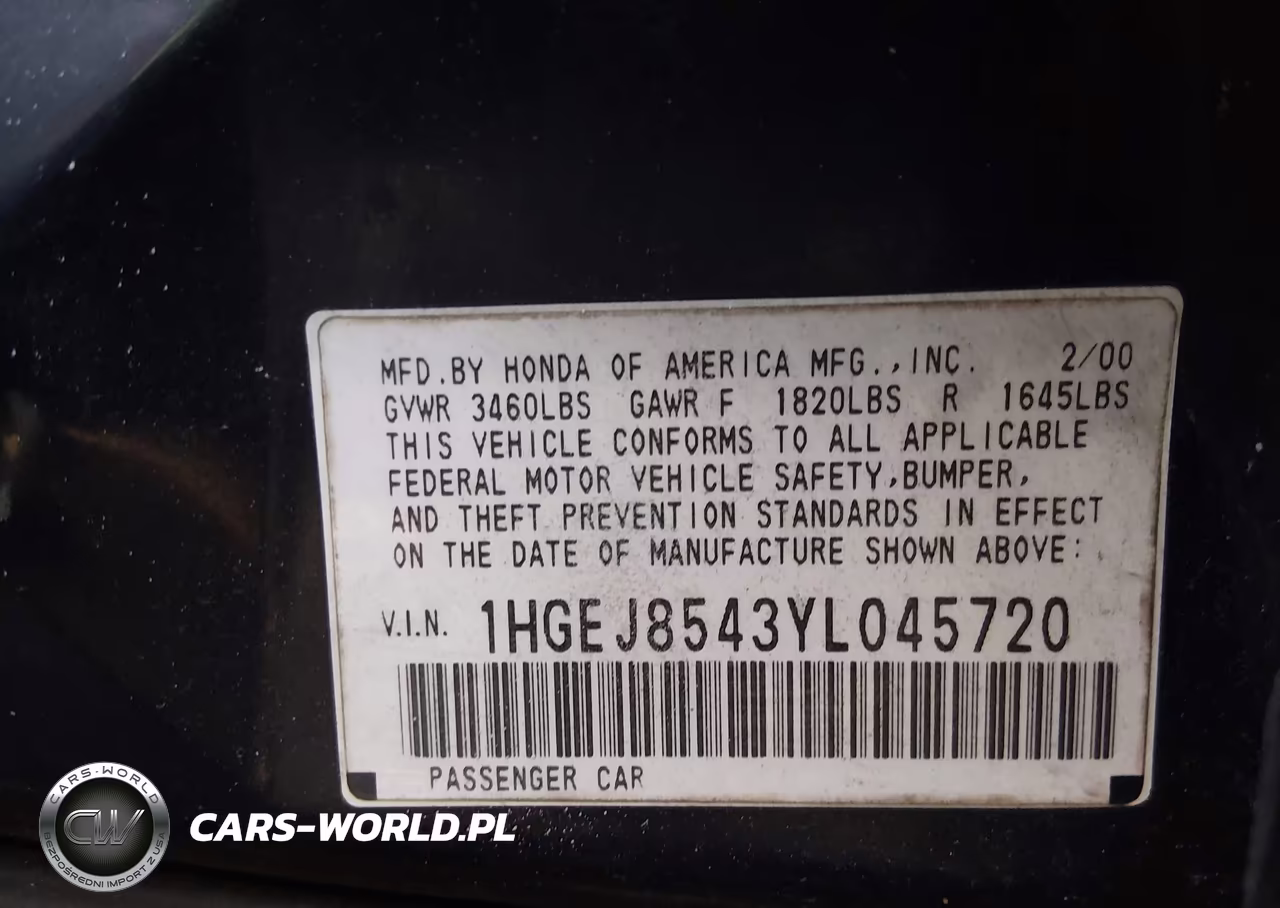 2000 Honda Civic Ex VIN:1HGEJ8543YL045720 - 9