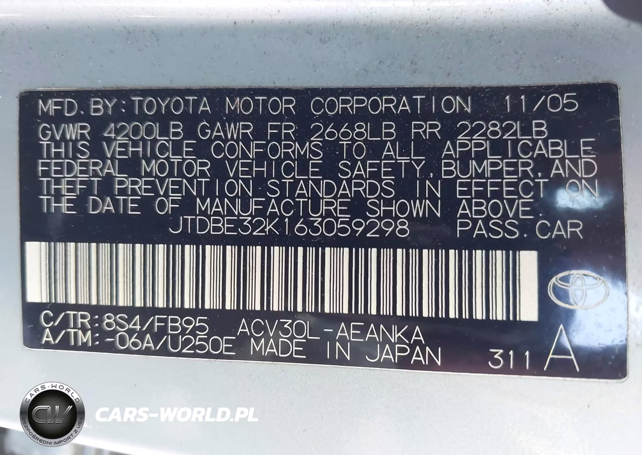 2006 Toyota Camry Le VIN:JTDBE32K163059298 - 9