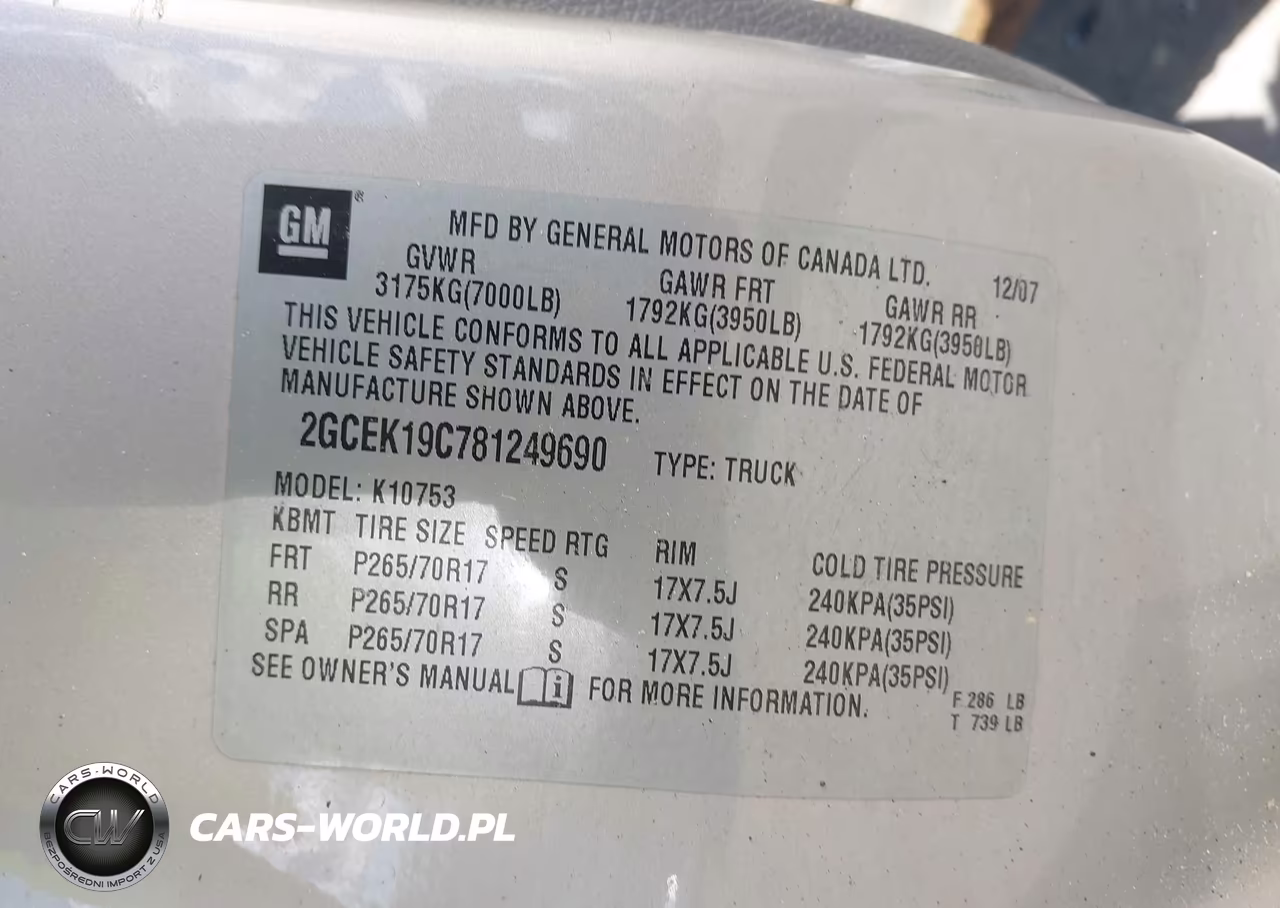 2008 Chevrolet Silverado 1500 Work Truck VIN:2GCEK19C781249690 - 9