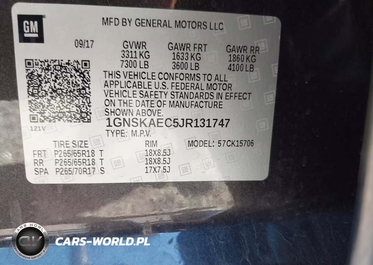 2018 Chevrolet Tahoe Ls VIN:1GNSKAEC5JR131747 - 9