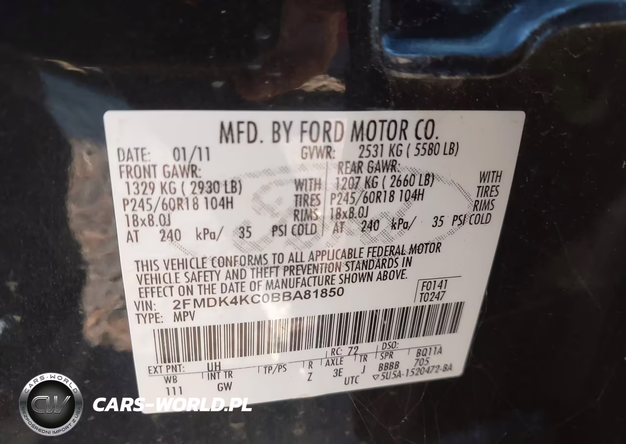 2011 Ford Edge Limited VIN:2FMDK4KC0BBA81850 - 9