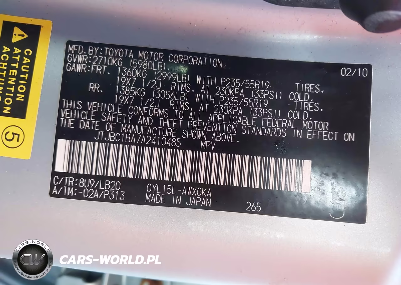 2010 Lexus Rx 450H VIN:JTJBC1BA7A2410485 - 9