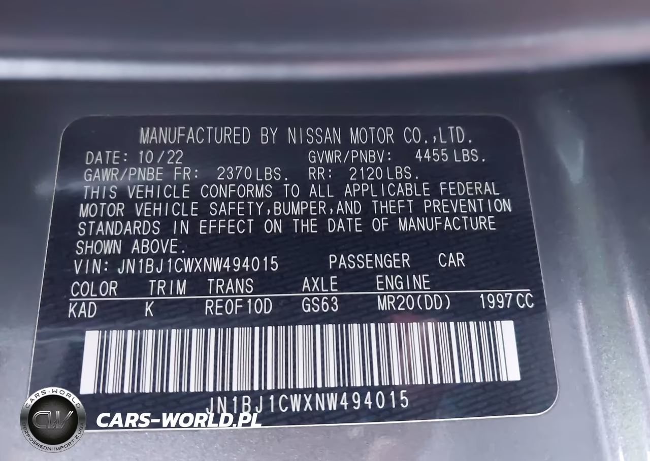 2022 Nissan Rogue Sport Sl Awd Xtronic Cvt VIN:JN1BJ1CWXNW494015 - 9