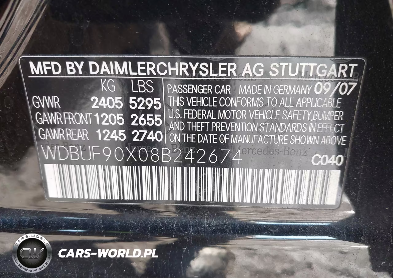 2008 Mercedes-Benz E 550 4Matic VIN:WDBUF90X08B242674 - 9