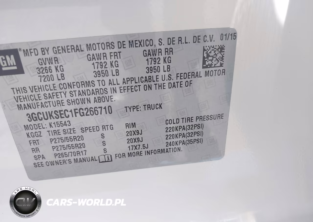 2015 Chevrolet Silverado 1500 1Lz VIN:3GCUKSEC1FG266710 - 9