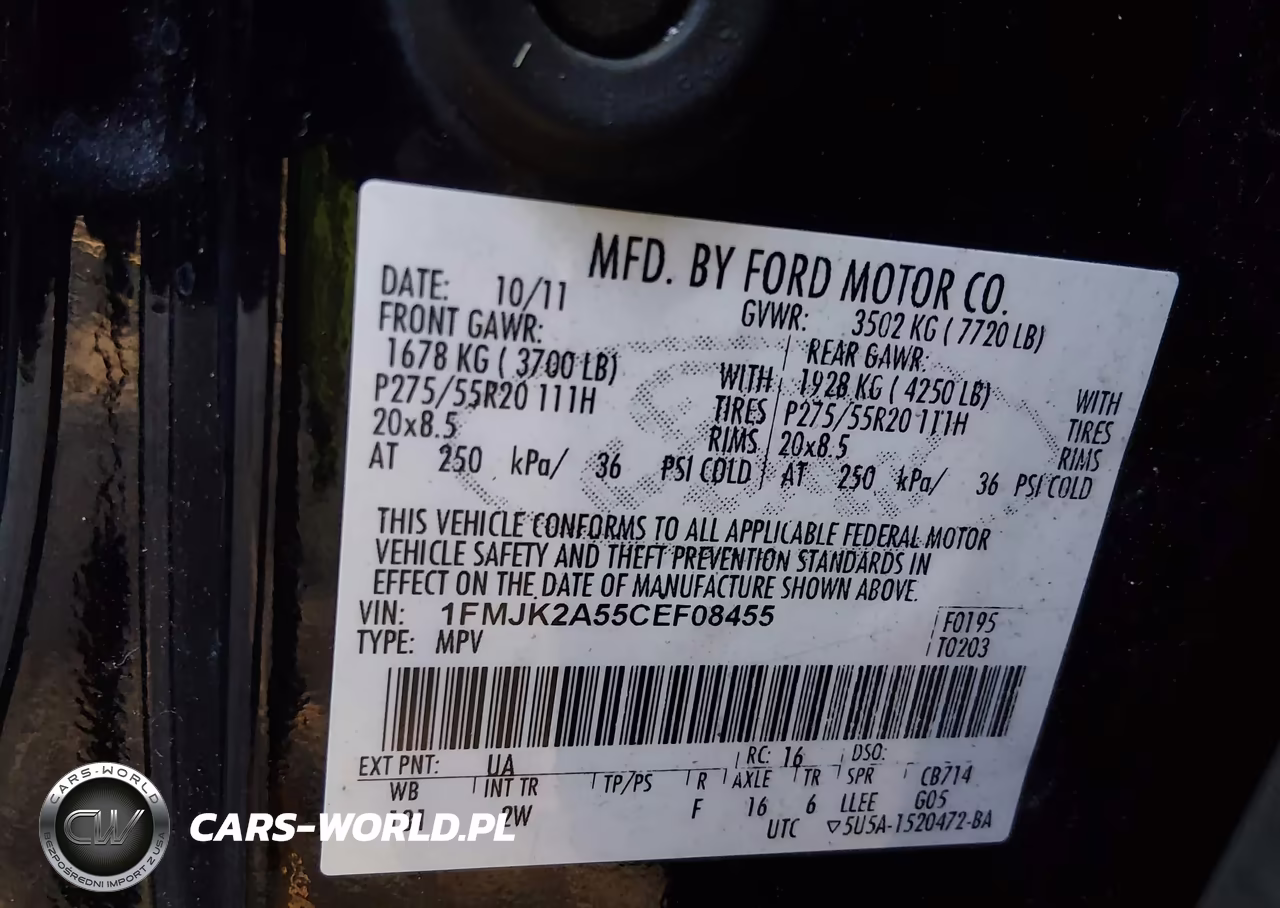 2012 Ford Expedition El Limited VIN:1FMJK2A55CEF08455 - 9