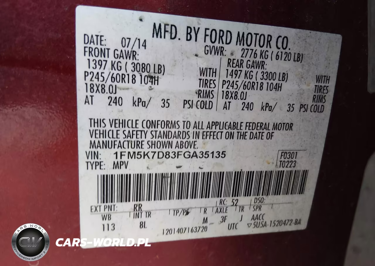 2015 Ford Explorer Xlt VIN:1FM5K7D83FGA35135 - 9