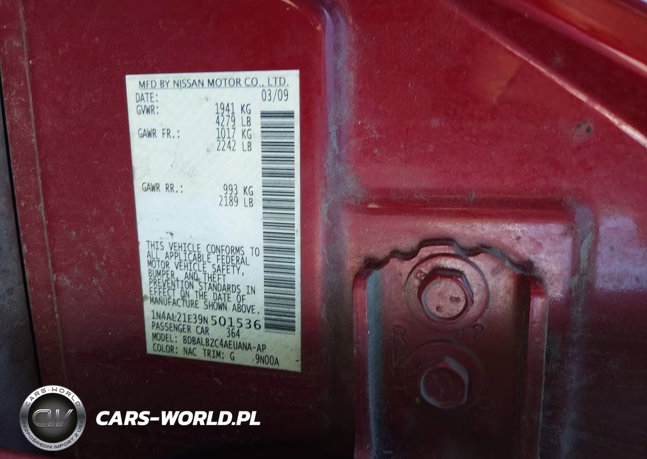 2009 Nissan Altima 2.5 S VIN:1N4AL21E39N501536 - 9