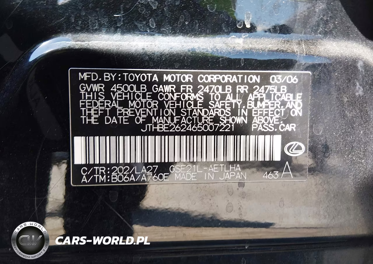 2006 Lexus Is 350 VIN:JTHBE262465007221 - 9
