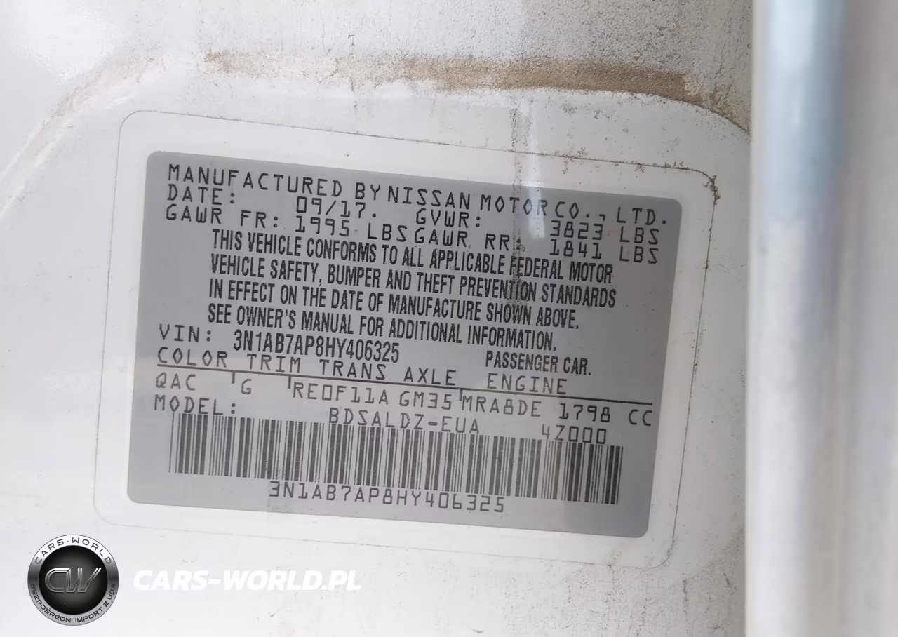 2017 Nissan Sentra Sv VIN:3N1AB7AP8HY406325 - 9