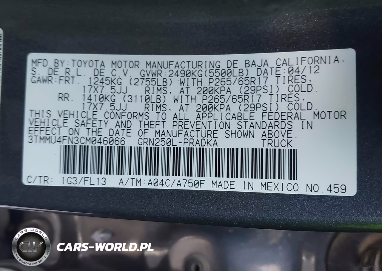 2012 Toyota Tacoma Base V6 VIN:3TMMU4FN3CM046066 - 9