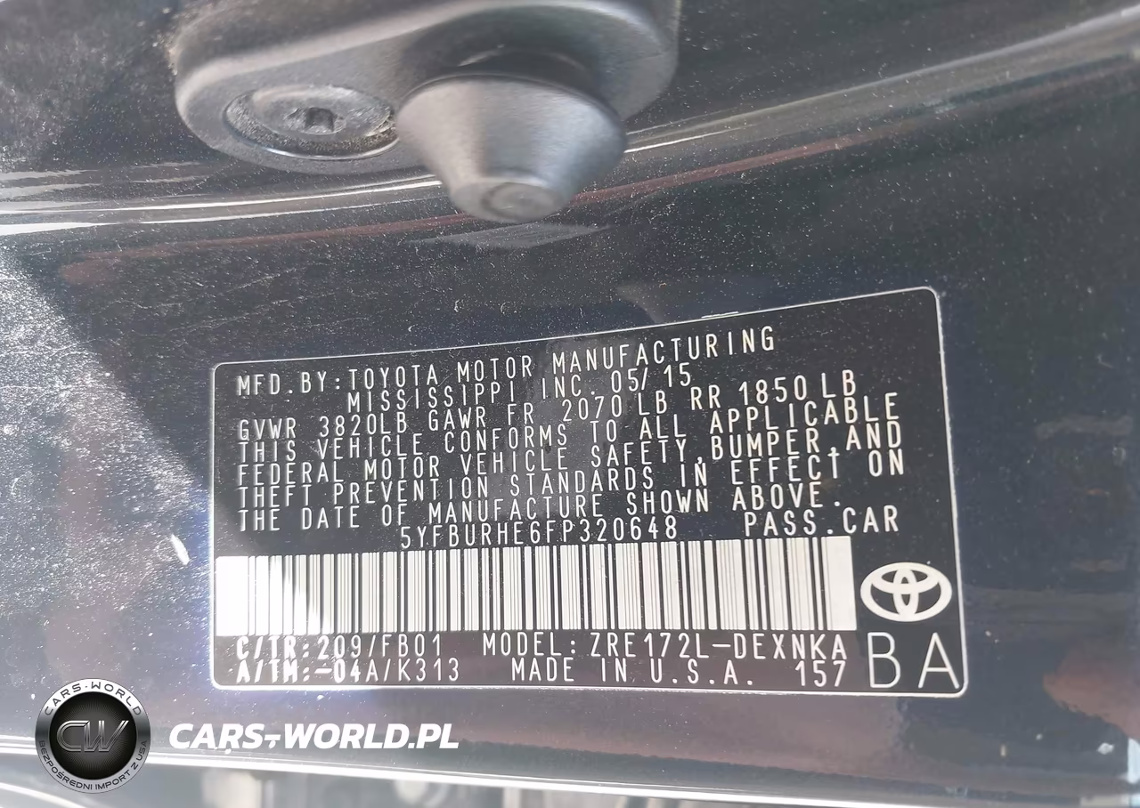 2015 Toyota Corolla Le VIN:5YFBURHE6FP320648 - 9