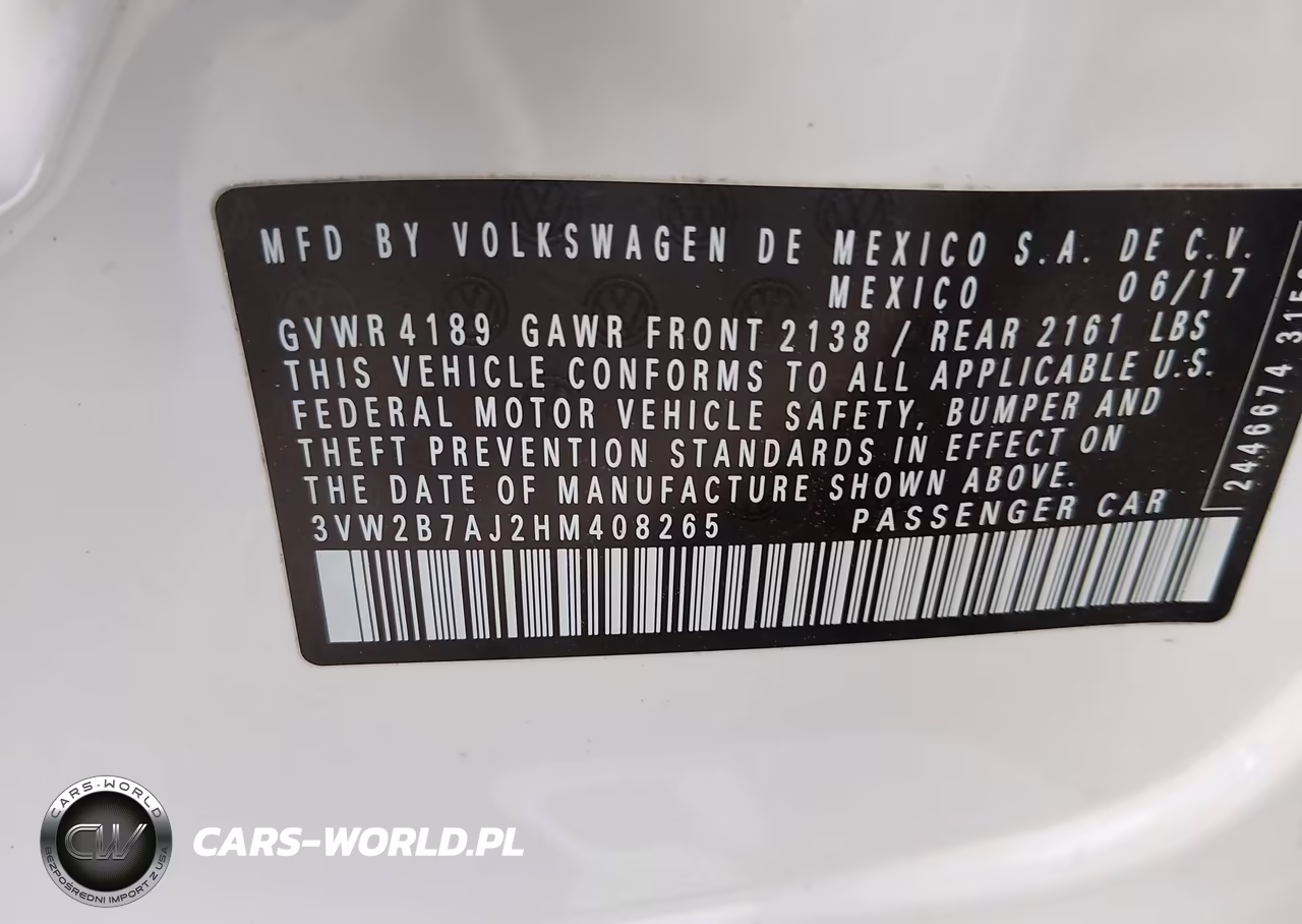 2017 Volkswagen Jetta 1.4T S VIN:3VW2B7AJ2HM408265 - 9