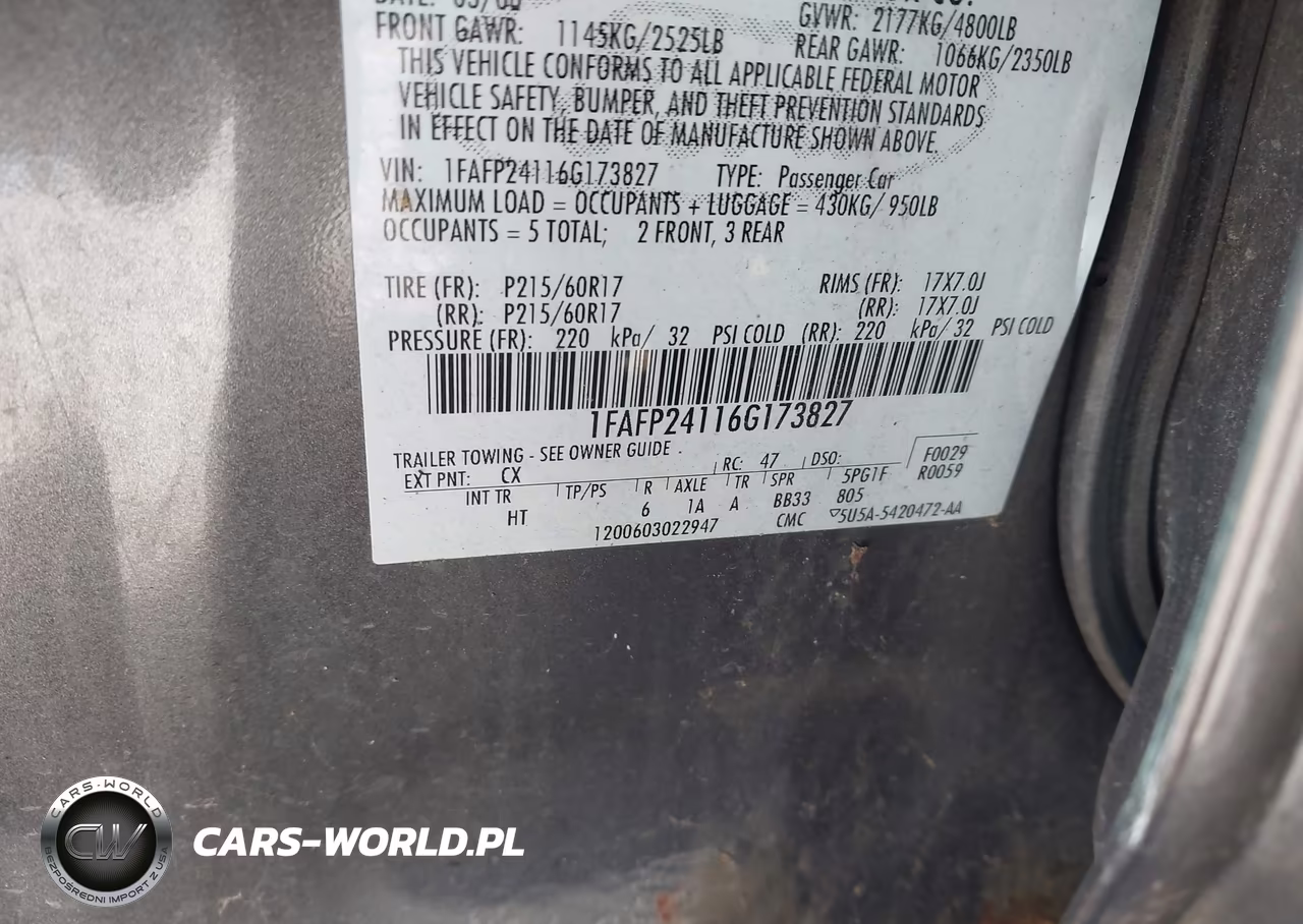 2006 Ford Five Hundred Sel VIN:1FAFP24116G173827 - 9