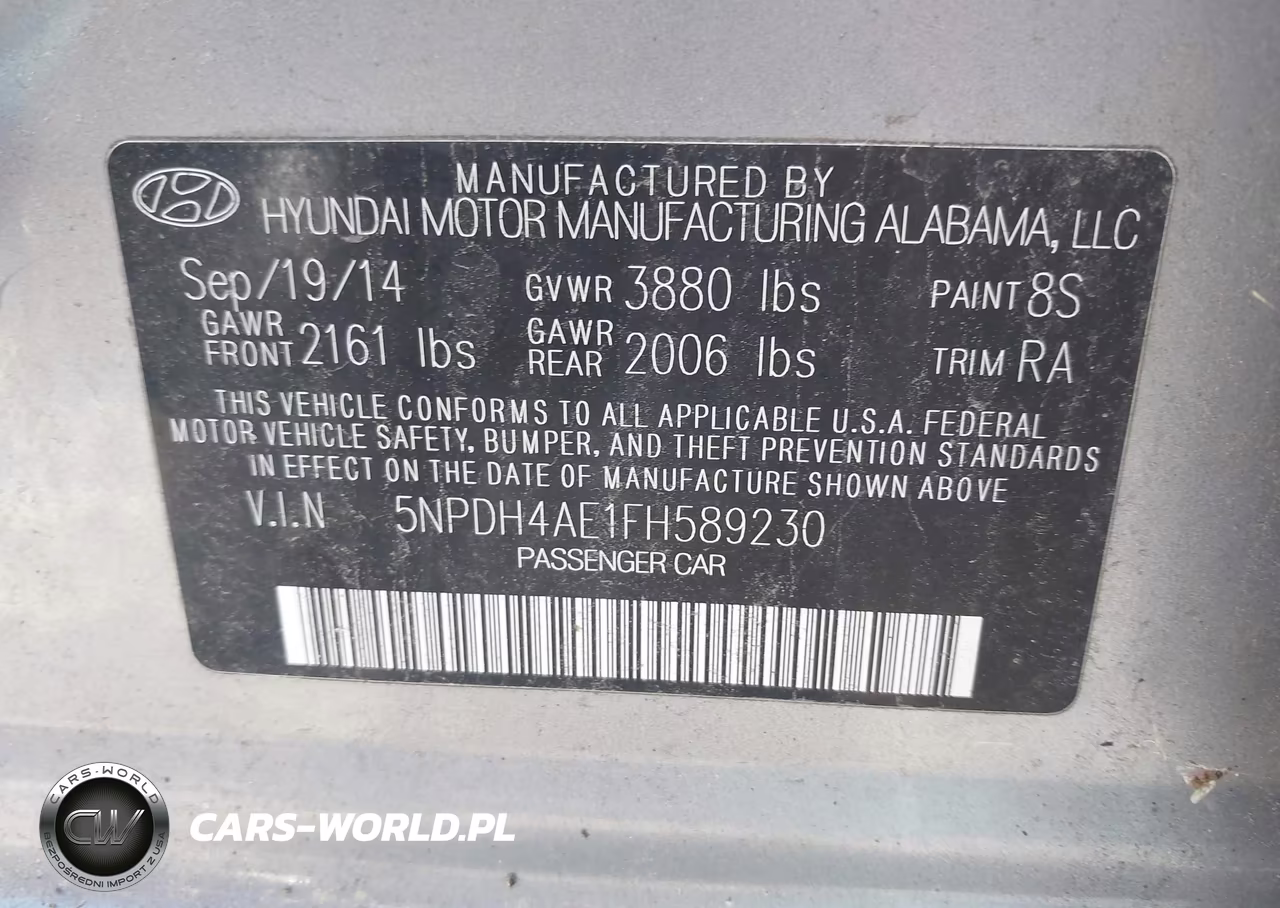 2015 Hyundai Elantra Se VIN:5NPDH4AE1FH589230 - 9