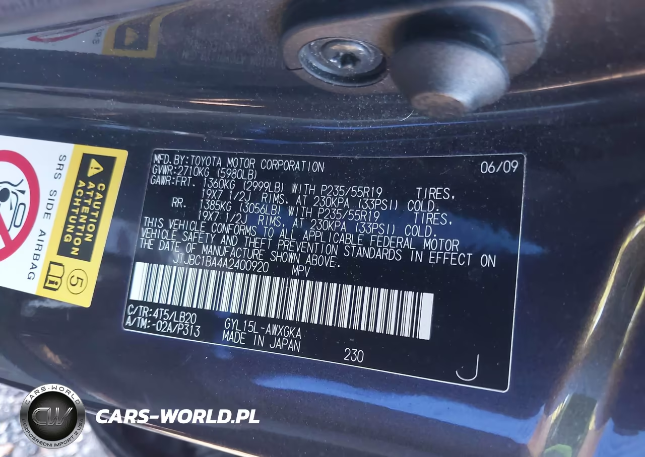 2010 Lexus Rx 450H VIN:JTJBC1BA4A2400920 - 9